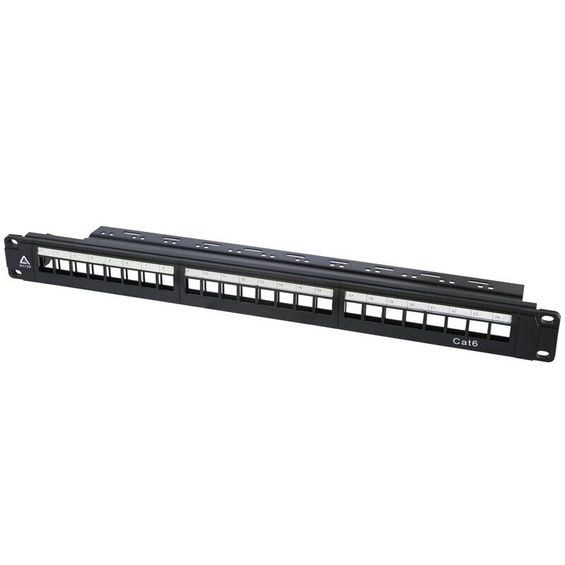 Pannello patch CAT6 a 24 porte + Keystone, patch panel per armadio rack 1U