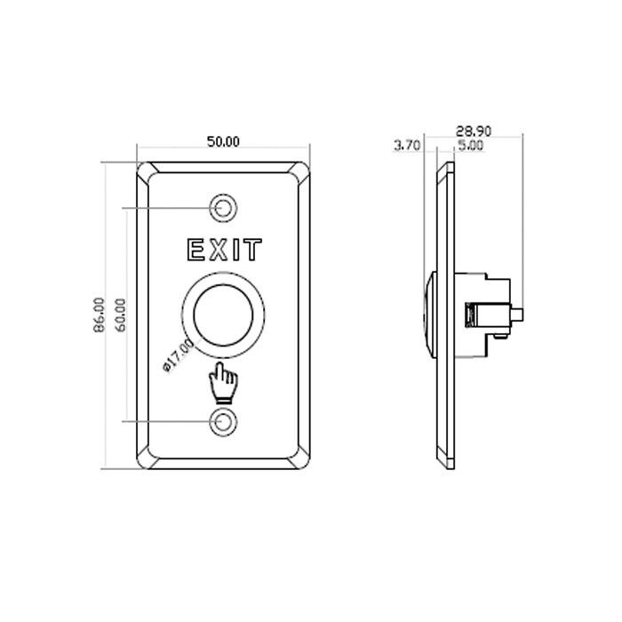 Pulsante tasto exit touch interruttore di uscita controllo accessi apri porta