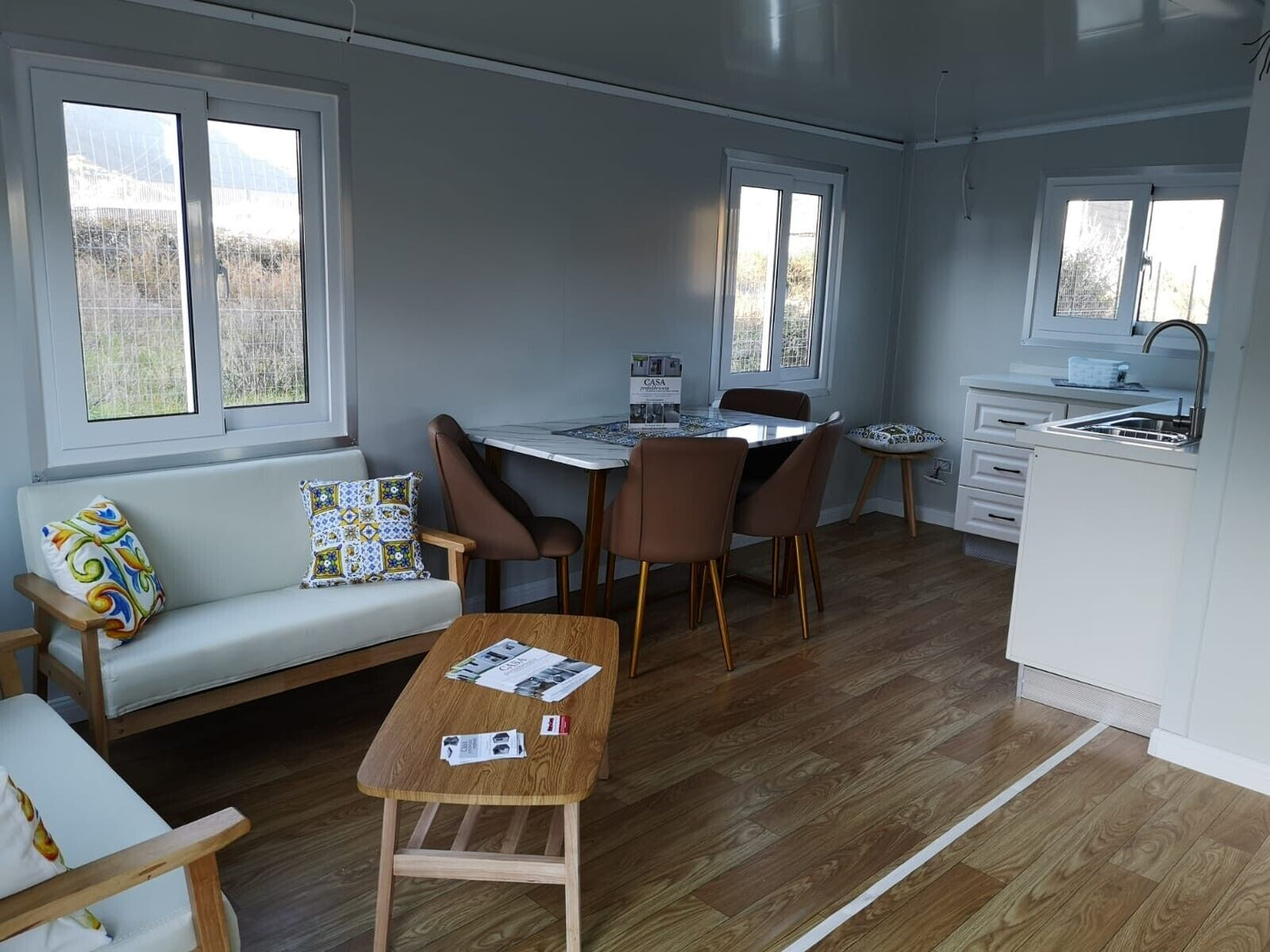 Casa mobile prefabbricata 36mq, con bagno completo e due camere da letto box