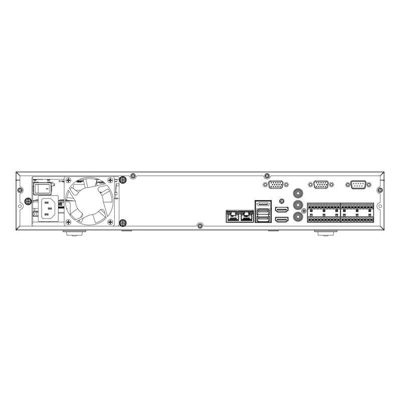 Nvr videoregistratore 32 ch canali 320Mbps 4K H265 2xHDMI 4HDD no poe,telecamere