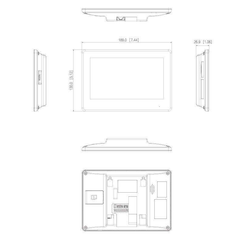 Monitor LCD IP 7" per videocitofono a 2 fili, bianco, OEM Dahua