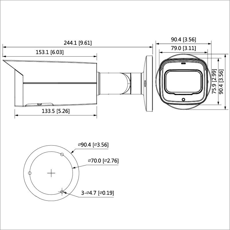 Telecamera TVCC IP videosorveglianza bullet 8mp ottica motorizzata varifocale