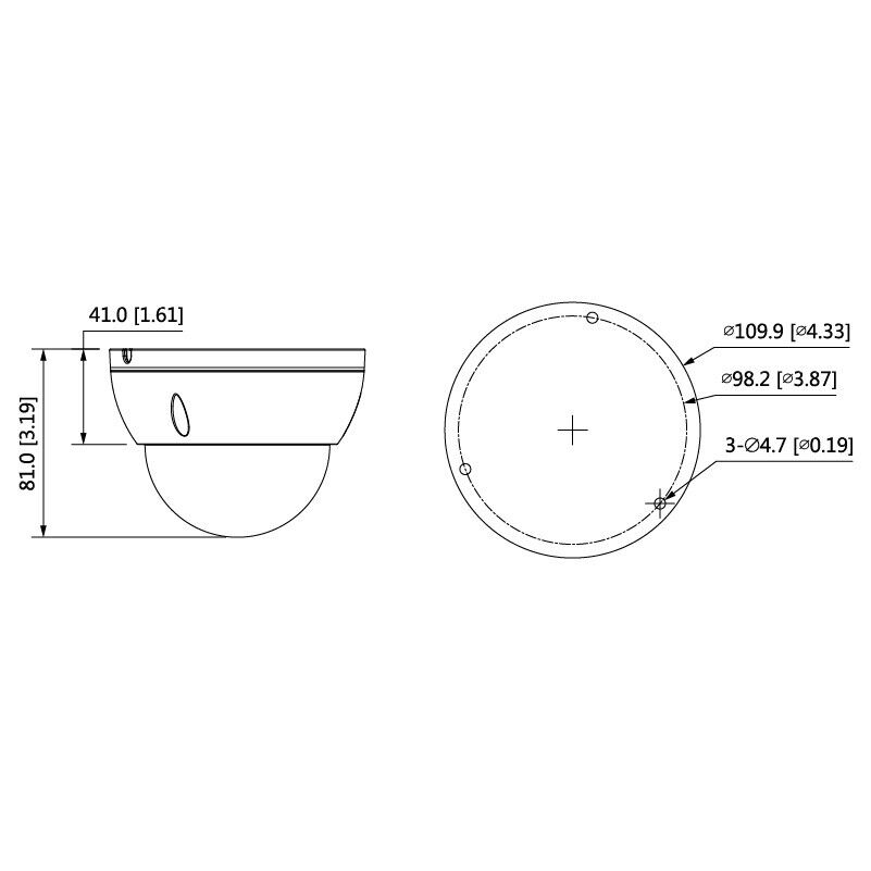 Telecamera videosorveglianza dome IP 4MP fissa, intelligenza artificiale, IP67