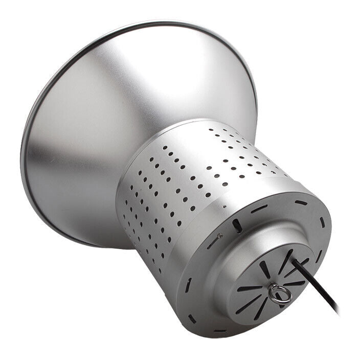 Faro led industriale per soffitti alti con riflettore 6500K, IP20, 120W e 200W