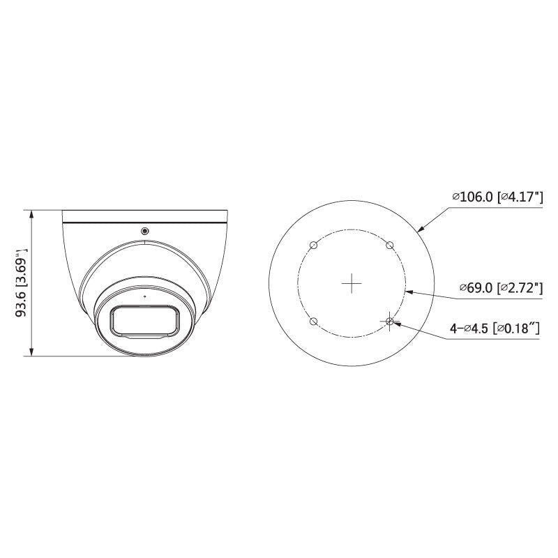Telecamera videosorveglianza IP mini dome 8MP ottica fissa con Poe, OEM Dahua