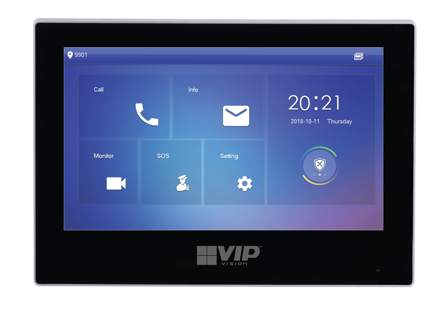 Monitor videocitofono IP postazione interna touchscreen 7" NERO