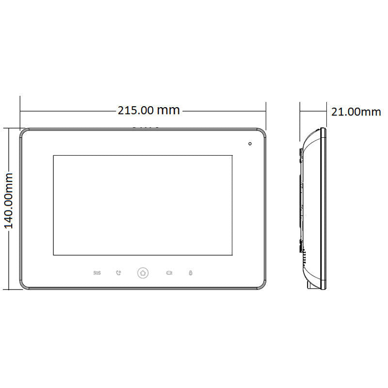 Monitor interno per videocitofono compatibile dahua, nero, postazione interna