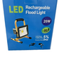 FARO LED RICARICABILE 20W FARETTO BATTERIE SOSTITUIBILI LUCE FREDDA PORTATILE